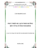 Luận văn Thạc sĩ Kinh tế chính trị: Phát triển du lịch theo hƣớng bền vững ở tỉnh Ninh Bình