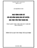 Tóm tắt luận văn Thạc sĩ Luật học: Hoạt động giám sát của Hội đồng nhân dân cấp huyện qua thực tiễn tỉnh Thanh Hóa