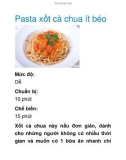 Pasta xốt cà chua ít béo