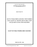 Luận văn Thạc sĩ Khoa học giáo dục: Quản lý hoạt động giáo dục trải nghiệm sáng tạo ở các trường Trung học cơ sở huyện Kiến Xương, tỉnh Thái Bình