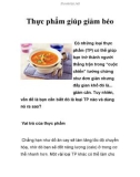 Thực phẩm giúp giảm béo