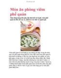 Món ăn phòng viêm phế quản