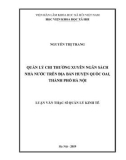 Luận văn Thạc sĩ Quản lý kinh tế: Quản lý chi thường xuyên ngân sách nhà nước trên địa bàn huyện Quốc Oai, thành phố Hà Nội