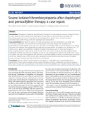 Báo cáo y học:  Severe isolated thrombocytopenia after clopidogrel and pentoxifylline therapy: a case report