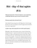 Hỏi - đáp về thai nghén (P.1)