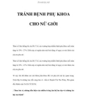 TRÁNH BỆNH PHỤ KHOA CHO NỮ GIỚI