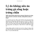 Lý do không nên ăn trứng gà sống hoặc trứng chần