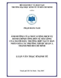 Luận văn Thạc sĩ Kinh tế: Ảnh hưởng của chất lượng dịch vụ hành chính công đến sự hài lòng của người dân: trường hợp tại Ủy ban nhân dân các phường thuộc quận 3, thành phố Hồ Chí Minh