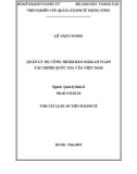 Tóm tắt Luận án Tiến sĩ Kinh tế: Quản lý nợ công nhằm bảo đảm an toàn tài chính quốc gia của Việt Nam