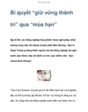 Bí quyết “giữ vững thành trì” qua “mùa hạn”