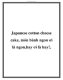 Japanese cotton cheese cake, món bánh ngon ơi là ngon,hay ơi là hay!