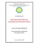 Luận văn Thạc sĩ Kinh tế: Quản trị nguồn nhân lực tại Kissho Japanese Restaurant