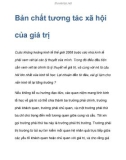 Bản chất tương tác xã hội của giá trị