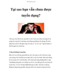 Tại sao bạn vẫn chưa được tuyển dụng?