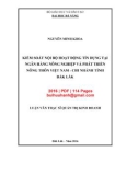 Luận văn Thạc sĩ Quản trị kinh doanh: Kiểm soát nội bộ hoạt động tín dụng tại Ngân hàng Nông nghiệp và Phát triển Nông thôn Việt Nam - Chi nhánh tỉnh Đăk Lăk