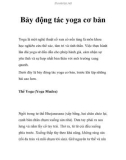 Bảy động tác yoga cơ bản