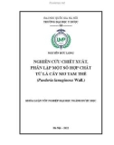 Khóa luận tốt nghiệp: Nghiên cứu chiết xuất, phân lập một số hợp chất từ lá cây Mơ tam thể (Paederia lanuginosa Wall.)