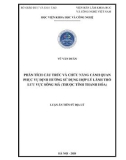 Luận án Tiến sĩ Địa lý: Phân tích cấu trúc và chức năng cảnh quan phục vụ định hướng sử dụng hợp lý lãnh thổ lưu vực sông Mã (thuộc tỉnh Thanh Hóa)