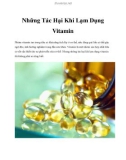 Những Tác Hại Khi Lạm Dụng Vitamin