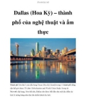 Dallas (Hoa Kỳ) – thành phố của nghệ thuật và ẩm thực