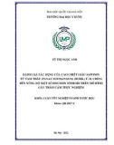 Khóa luận tốt nghiệp: Đánh giá tác dụng của cao chiết giàu Saponin từ tam thất (Panax Notoginseng (Burk.) F. H. Chen) đến nồng độ một số Hocmon Steroid trên mô hình gây trầm cảm thực nghiệm