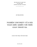 Luận văn Thạc sĩ Toán học: Nghiệm viscosity của bài toán điều khiển với thời gian thoát ra