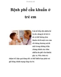 Bệnh phế cầu khuẩn ở trẻ em