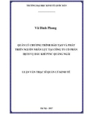 Luận văn Thạc sĩ Quản lý kinh tế: Quản lý chương trình đào tạo và phát triển nguồn nhân lực tại Công ty cổ phần Dịch vụ Dầu khí  PTSC Quảng Ngãi