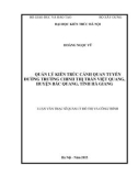 Luận văn Thạc sĩ Quản lý đô thị và công trình: Quản lý kiến trúc cảnh quan tuyến đường Trường Chinh thị trấn Việt Quang, huyện Bắc Quang, tỉnh Hà Giang