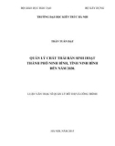 Luận văn Thạc sĩ Quản lý đô thị và công trình: Quản lý chất thải rắn sinh hoạt thành phố Ninh Bình, tỉnh Ninh Bình đến năm 2030