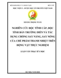 Luận văn Thạc sĩ Y học: Nghiên cứu độc tính cấp, độc tính bán trường diễn và tác dụng chống say nắng, say nóng của chế phẩm Thanh nhiệt trên động vật thực nghiệm