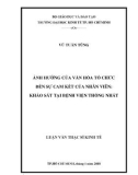 Luận văn Thạc sĩ Kinh tế: Ảnh hưởng của văn hóa tổ chức đến sự cam kết của nhân viên: Khảo sát tại Bệnh viện Thống Nhất