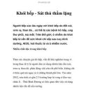 Khói bếp - Sát thủ thầm lặng