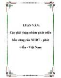 LUẬN VĂN:  Các giải pháp nhằm phát triển bền vững của NHĐT - phát triển - Việt Nam