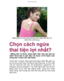 Chọn cách ngừa thai tiện lợi nhất?