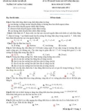 Đề thi thử tốt nghiệp THPT năm 2021 môn Vật lí có đáp án - Trường THPT Huỳnh Thúc Kháng