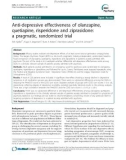 Báo cáo y học:  Anti-depressive effectiveness of olanzapine, quetiapine, risperidone and ziprasidone: a pragmatic, randomized trial