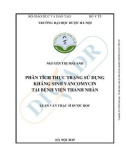 Luận văn Thạc sĩ Dược học: Phân tích thực trạng sử dụng kháng sinh Vancomycin tại Bệnh viện Thanh Nhàn