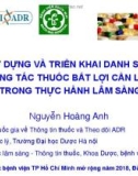 Xây dựng và triển khai danh sách tương tác thuốc bất lợi cần lưu ý trong thực hành lâm sàng