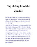 Trị chứng khò khè cho trẻ