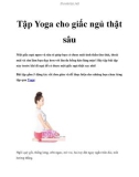 Tập Yoga cho giấc ngủ thật sâu