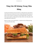 Tăng Sức Đề Kháng Trong Mùa Đông