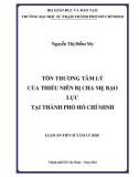 Luận án Tiến sĩ Tâm lý học: Tổn thương tâm lý của thiếu niên bị cha mẹ bạo lực tại thành phố Hồ Chí Minh