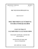 Luận văn Thạc sĩ Luật Hiến Pháp và Luật Hành Chính: Thực hiện pháp luật về dịch vụ văn hóa ở tỉnh Quảng Bình