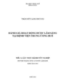 Tiểu luận thực hành tốt nghiệp: Đánh giá hoạt động Dược lâm sàng tại Bệnh viện Trung ương Huế