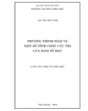 Luận văn Thạc sĩ Toán học: Phương trình hàm và một số tính chất cực trị của hàm số học