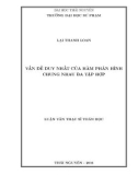 Luận văn Thạc sĩ Toán học: Vấn đề duy nhất của hàm phân hình chung nhau ba tập hợp