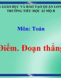 Bài giảng môn Toán lớp 1 năm học 2019-2020 - Tuần 18: Điểm. Đoạn thẳng (Trường Tiểu học Ái Mộ B)