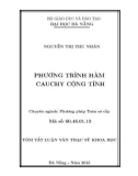 Tóm tắt luận văn Thạc sĩ Khoa học: Phương trình hàm Cauchy cộng tính