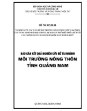 Môi trường nông thôn tỉnh Quảng Nam